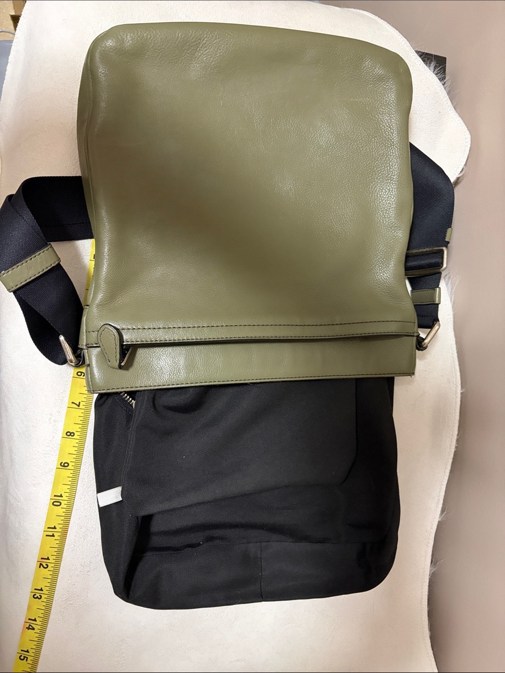 Coach f71745. Mens Olive Green Crossbody Sling Bag - Minimal Leather Design - Picture 2 of 15